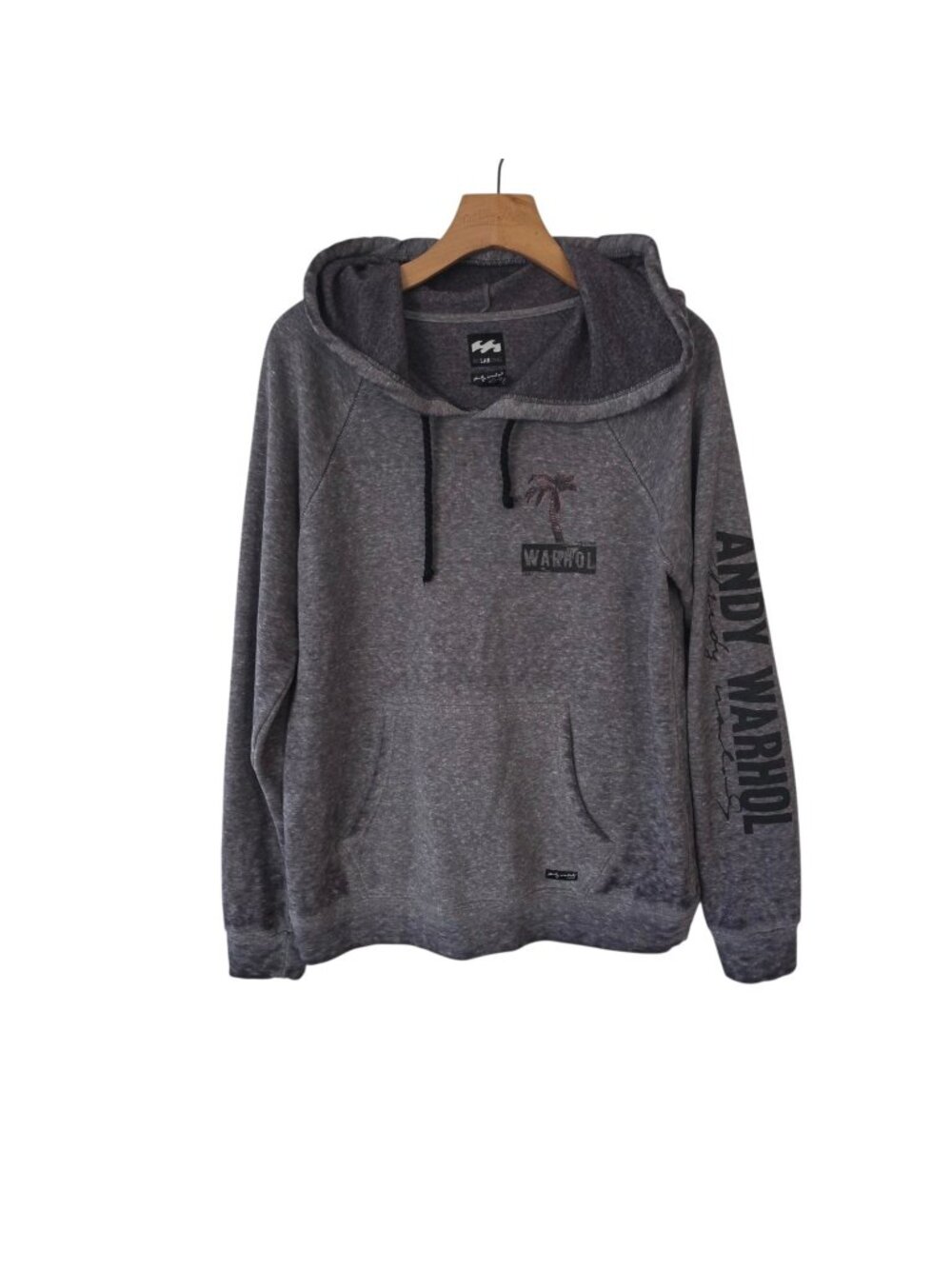 Rare Billabong Andy Warhol‎ Hoodie Graphic Print Gray Fleece Size Medium